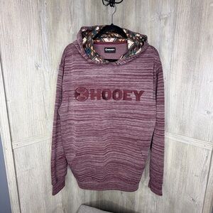 Hooey Mens Burgundy Hoodie with Aztec Pattern inside Hood